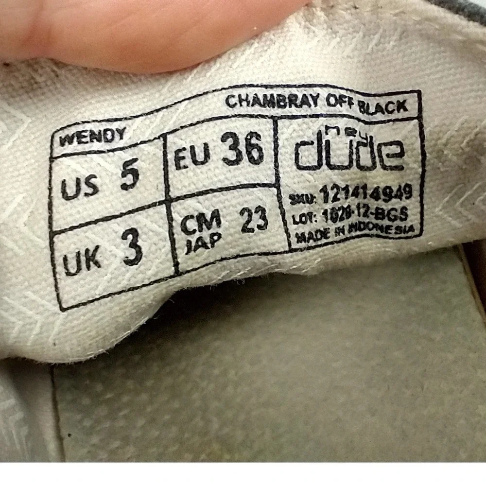 Hey Dude Wendy Chambray Off Black Slip‎ On Loafers Womens Size 5 121414949
